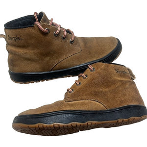 Simple Chukka Boots Men Size 8 Brown Suede leather Lace Up Ankle Shoes